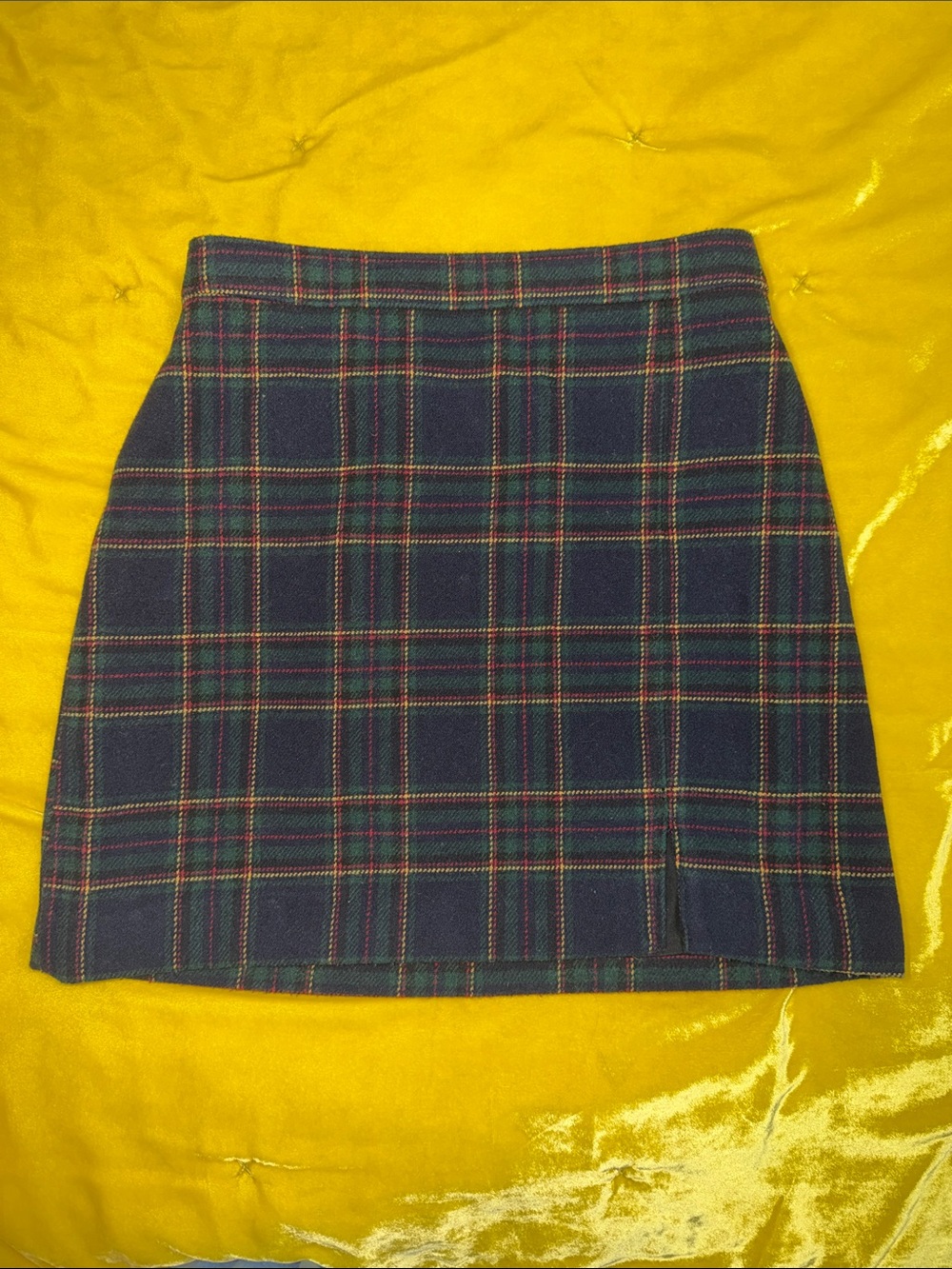 Hollister Navy Plaid Mini Skirt with Green and Red Accents